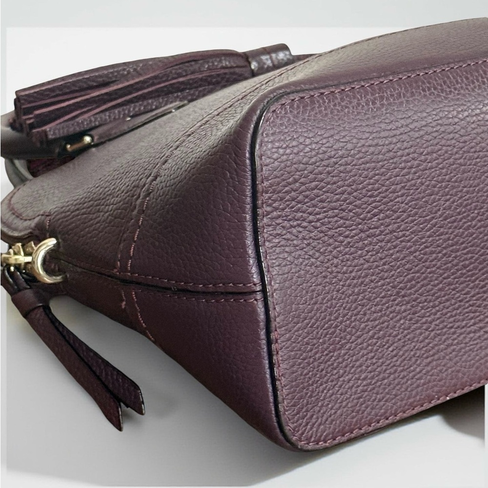 Authentic Kate Spade Plum Carli McCall Street Leather Satchel Crossbody! COA! - Picture 8 of 13